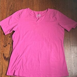 Essentials Pink Short Sleeve V-Neck Tee